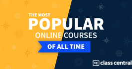 Yellow and black banner with the following text: The Most popular online courses of all time.