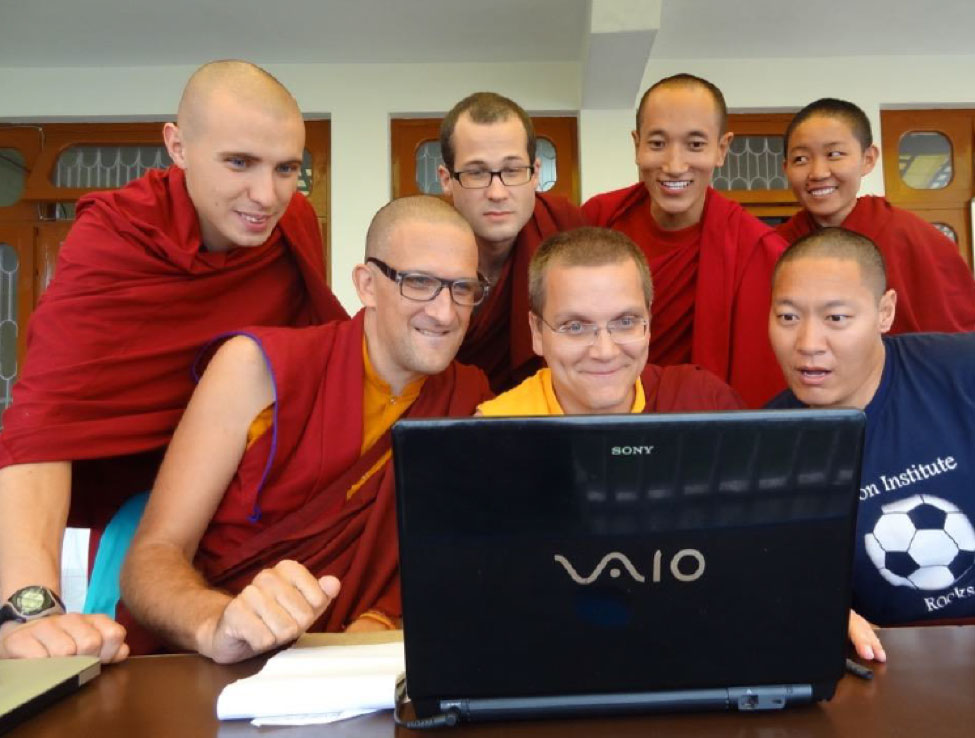lou guenier with monks